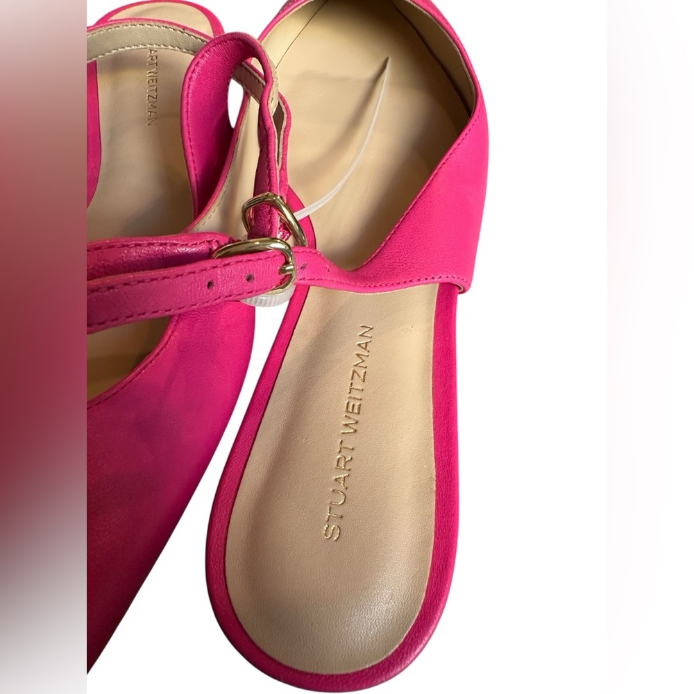 NEW Stuart Weitzman Mara Slingback Flats Pink Leather | Minimalist | MSRP$395 - Picture 7 of 8